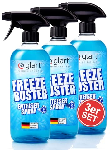 Glart 45EE3 Freeze Buster Enteiserspray, 3er Set à 500 ml, Autoscheiben | Auftauspray für Autoscheiben, Glas, Kunststoff und Polycarbonat, klare Sicht im Winter, sprühen, abwarten, abziehen