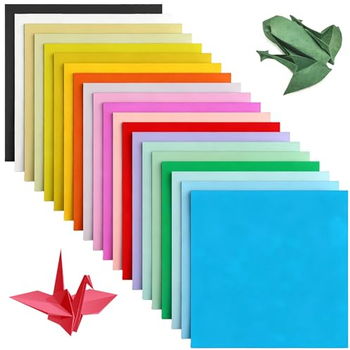 Coloured Origami Paper 100 Sheets,15x15 cm/6'' Double Sided 20 Coloured | Square Folding Paper for DIY Arts Crafts Projects Kids Adults