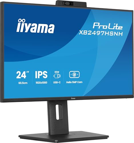 iiyama XB2497HSNH-B1 24 inch, IPS, Full HD, 100Hz, HDMI, Dp, USBC, HAS, RJ45, WebCam