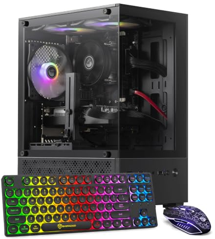 GPVHOSO Gaming PC Desktop, Intel Core i7 4th Gen, GTX 1050 Ti 4GB | Prebuilt Gaming PC, 16GB RAM, 512GB SSD, Windows 11 Home, Entry Level Desktop for Gaming, Family Work & Daily Use