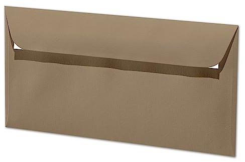 ARTOZ 25x Briefumschläge DIN Lang Taupe 100 g/m² selbstklebend - DL 224x114 mm - Kuvert ohne Fenster - Umschläge mit Haftklebung Abziehstreifen