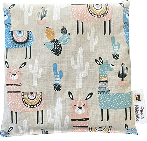 Franzis Nähstube 20x20cm Coussin noyaux de cerise Alpaga en 100% coton I Coussin noyaux de cerise 20x20 pour micro-ondes I Coussin chauffant, coussin