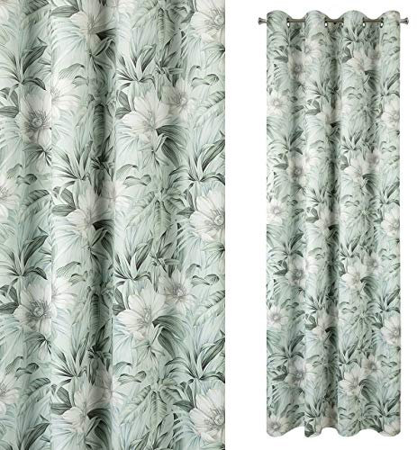 Eurofirany - Tenda vellutata con Stampa Floreale, con Occhielli, 240 g/mq, 140 x 250 cm, 1 Pezzo Morbido, soffice, Moderno, Classico, Soggiorno, Camera da Letto