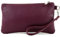 modamoda de - T193 - ital. Clutch Handgelenktasche Leder Small, Farbe:Bordeauxviolett