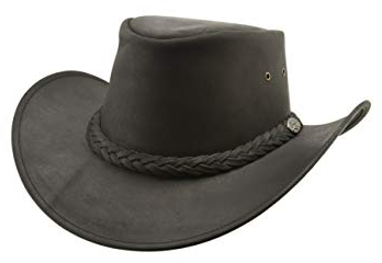 Black Jungle Calgary Lederhut Cowboyhut Australienhut Hut (Schwarz, L)