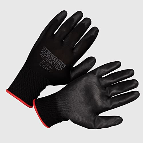 La Briantina Technische Daunen-Handschuhe, schwarz, ultraempfindlich, für Arbeit und Hobby, Größe 10/XL