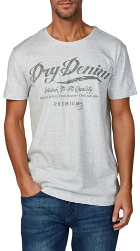 riverso Tshirt Herren Baumwolle Regular Fit RIVLeon Rundhals Kurzarm Sommer Tee Shirt Print, Größe:S, Farbe:Hellgrau (A1JD)