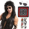 Spooktacular Creations Men's Black Rocker Wig Set Long Curly Halloween Wig for Adults 80’s Party Cosplay Accessories