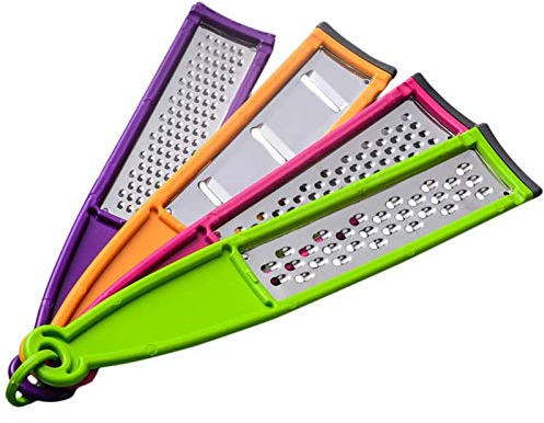 4 Piece Grater Set Lemon Zester for Kitchen Ginger Garlic Nutmeg Citrus Garlic Orange Chocolate Vegetables Fruits, Razor-Sharp Stainless Steel Blade