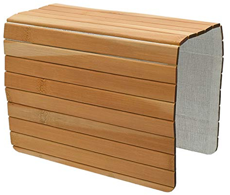 Möbelbörse Sofatablett aus Bambus Tablett Flexablage Ablage Armlehne Sofa Couch Armlehnentablett für Getränke, Snacks etc. (Natur)