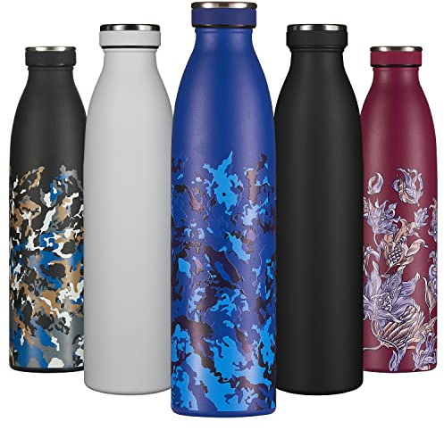 B2DO Bouteille d'eau Isotherme 750ml Bleu marine | Gourde métallique réutilisable acier inoxydable à double paroi sous vide| Gourde isotherme de sport anti-fuite| Idée cadeau original femmes et hommes