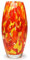 Ca D Oro Glasvase, orange/gelb, Konfetti, mundgeblasen, Murano-Stil, Kunstglas für Blumen und Dekoration, Modell Oliva G