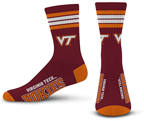 For Bare Feet Unisex 4 Streifen Deuce Crew-Socken, Teamfarbe, Medium