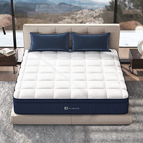 Avenco Matelas 140×190 h2, Épaisseur 25 cm, Mémoire de Forme en Gel, Latex Foam, 3 Zones de Confort, Matelas à Ressorts Ensachés, Fibre de Bambou, Matelas en Tissu Tencel Respirant, Confort Ferme
