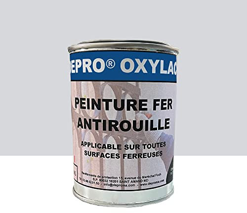 DEPROMA OXYLAC Peinture antirouille pour métal neuf et rouillé - 200GR (GRIS ARGENTÉ)