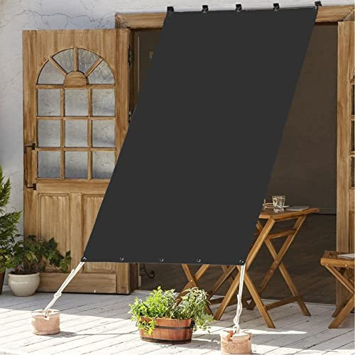 Sonnensegel Rechteck 2x2M Garten, Balkon, Terrasse, Camping Schattentuch Atmungsaktiv & UV Schutz Sonnenschutz, Dunkelgrau