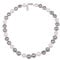 Leslii Damen-Kette Bicolor Perlen-Kette Muschelkern Perlen-Collier kurze Kette Modeschmuck Grau Weiß