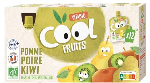 Vitabio Cool Fruits - Gourdes Poire Kiwi - 12x90g - BIO