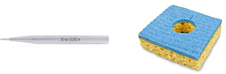Ersa Dauerlötspitze gerade bleistiftspitz 1,1 mm 0032BD & Reinigungsschwamm für Lötspitzen
