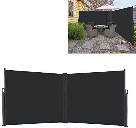 JOIEYOU Seitenmarkise Ausziehbar Blickdicht Senkrechtmarkise Außen Sichtschutz Raumtrenner Markise Sonnenschutz Seitenrollo für Balkon Garten Terrasse 200 x 300cm, Anthrazit