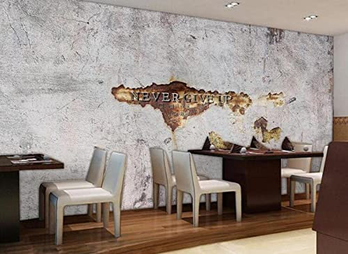 BeNsil Papier Peint 3d Vintage Personnalité Inspirational Lutte Ciment Fond Créatif Papier Peint Café Restaurant Mural*400cmx280cm(157.4x110.2inch)