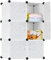 JOIEYOU Kleiderschrank, Wardrobe aus Kunststoff, DIY Garderobenschrank 6 Würfel, Regalsystem Schlafzimmerschrank – Weiß, 70 x 35 x 105 cm