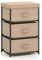 COSTWAY 2/3-Drawer Dresser, Fabric Chest of Drawers Storage Tower with Wooden Top, Metal Frame Cabinet Organiser Unit for Bedroom, Living Room, Closet and Hallway (Light Coffee, 3-Drawer)