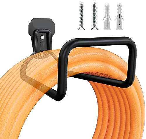 Tsadeer Supporto per Tubo da Giardino con Montaggio A Parete Avvolgitubo In Metallo Portatubo per Tubo Esterno Gancio per Tubo da Giardino