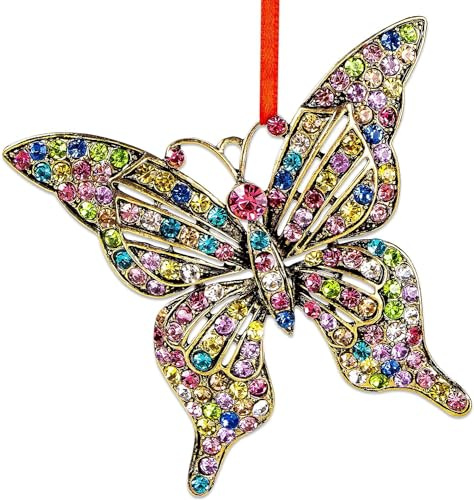 Metall Schmetterling Weihnachtsschmuck 2023 - Bunte Weihnachtsbaum Ornament, Hängende Ornamente Andenken Geschenke für Mädchen, Schwestern, Mutter, Oma