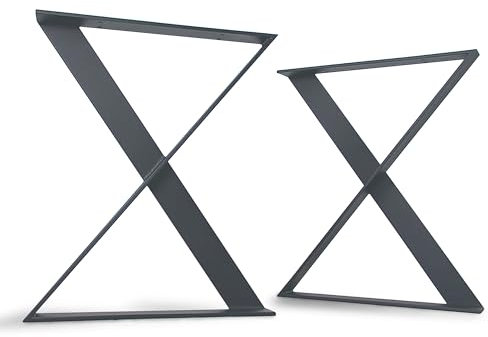 modernLOFTart Tischbeine Metall Tischkufen 2 Stück in Z Form - Tischgestell Metall aus 1cm Dickem Flachstahl Gefertigt - Tischfüße für Esstisch, Schreibtischbeine, Konferenztisch Füße