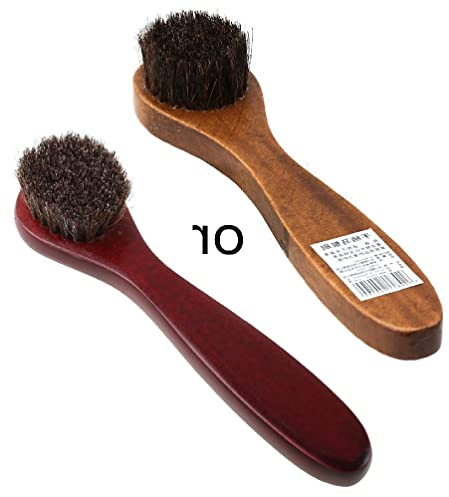 Long Wooden Handle Bristle Horse Hair Shoe Boot Brushes Polish Applicator Dauber Wooden Handle Cleaning Tool