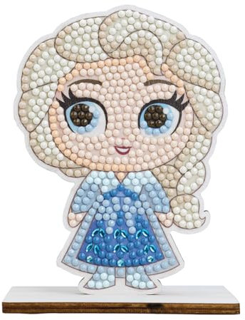 CRYSTAL ART Disney Die Eiskönigin Esla Figur komplett Set zum Diamant- und Sammelfiguren aus Holz