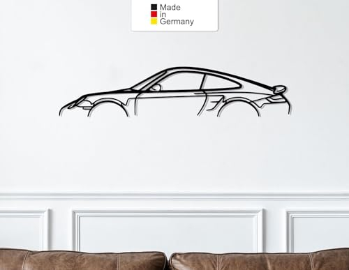 for Porsche 911 Turbo S Model 997 Classic, Metall Wandbild, Wanddeko,Auto Silhouette (Größe: 49 cm (19))
