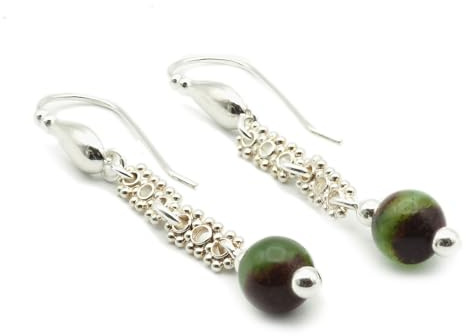 Ohrringe aus 925er Silber und Chrysopras