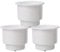 Osmond Lot de 3 porte-gobelets encastrés en plastique avec drain pour bateau, voiture, camping-car, blanc