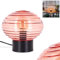 Tischleuchte Gualtar, Tischlampe aus Metall/Glas in Schwarz/Rosa, Leuchte im modernen Vintage/Retro-Design mit Schirm aus Glas (Ø 15,5 cm) u. An/-Auschalter am Kabel, 1 x E14, ohne Leuchtmittel