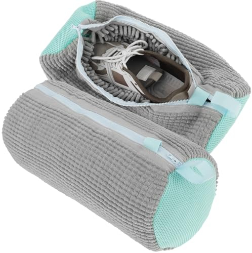 2 Pezzi Sacchetto Scarpe Lavatrice,Sacchetto per Lavare Scarpe in Lavatrice con Cerniera,Riutilizzabile Borsa per il Lavaggio delle Scarpe per Scarpe da Ginnastica Scarpe da Corsa (grigio)