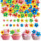 OSDUE Fiori Commestibili per Torte, 70 Pezzi Fiori Commestibile Cupcake Toppers, Fiori Cake Decorazioni Commestibile per Cupcake, Ornamenti Floreali per Compleanno Alimentari Festa Matrimoni