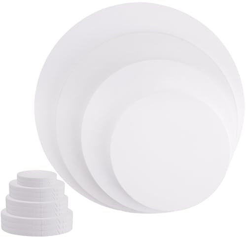 LOPYXBR Lot de 16 mini toiles rondes vierges pour art, peinture à l'huile, eau humide (15 cm, 20 cm, 25 cm, 30 cm)