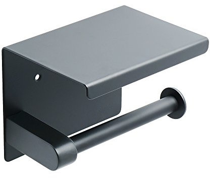 Mooche Porte-Papier Toilette Support Mural avec étagères Pratique, Porte Rouleau Papier Toilette en 304 Acier Inoxydable, pour Toilettes et Cuisines/Salle de Bain, Noir