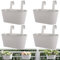 SHUESS 4 Pcs Iron Hanging Flower Pots - Balcony Planters for Railing with Detachable Hook - Metal Hanging Plant Pots Outdoor for Fence Balcony Garden, Grey