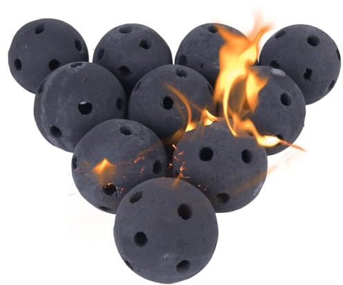 SICOSALT Lot de 15 boules de feu rondes en céramique creuse pour foyers ou cheminées à l'intérieur et à l'extérieur