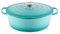 Cast Iron Casserole Dish with Lid Oval Enamelled Casserole Pot Dutch Oven for Stews Roasting Braising Induction Gas Electric Hob All Stovetops Oven Safe Cookware Heavy Duty (Teal)