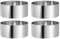 sourcing map 4PCS Round Cake Ring 4 x 2 Inch Seamless Stainless Steel Pastry Mousse Dessert Ring Mirror Coating for Baking Cooking Making Tool