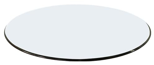 JEKKAH Tischplatte aus gehärtetem, rundem, runde Tischplatte aus, runder Gartentisch nach Maß, großer runder Tisch, Couchtisch, transparent(70cm)