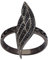 Schwarzer Spinell Blatt Design 925 Sterling Silber Ring (66 (21.0))