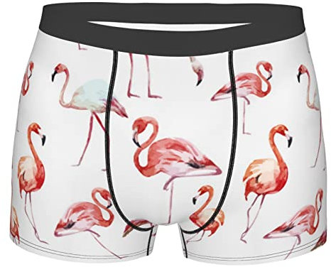 Cykazhst Boxer pour homme Motif flamant rose, Noir , XXL