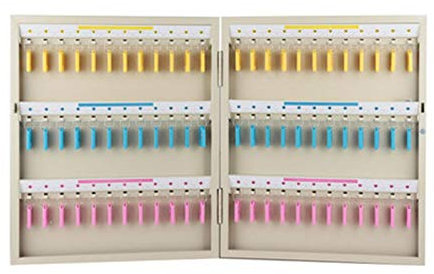 KUANGGE Schlüsselschrank, Schlüsselschrank zur Wandmontage, 72 Schlüssel, sichere Aufbewahrung von Schlüsseln zu Hause oder im Büro, Schlüsselkasten (weiß, 54,5 x 5,2 x 38 cm)