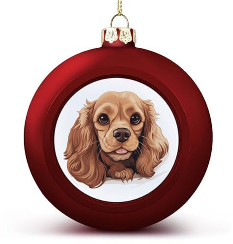 Weihnachtskugel für Hunde, Motiv: American Cocker Spaniel, dekorativ für Weihnachtsbäume, Feiertagsparty, Neujahrsgeschenk