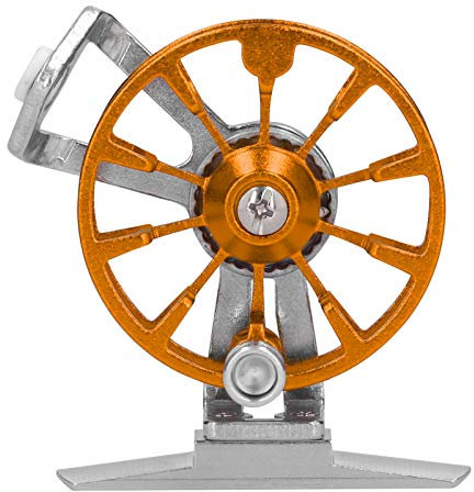 Tragbares Eisangelrad aus Aluminiumlegierung, Angelrolle für Rechtshänder, Arbeitsersparnis (Gold)